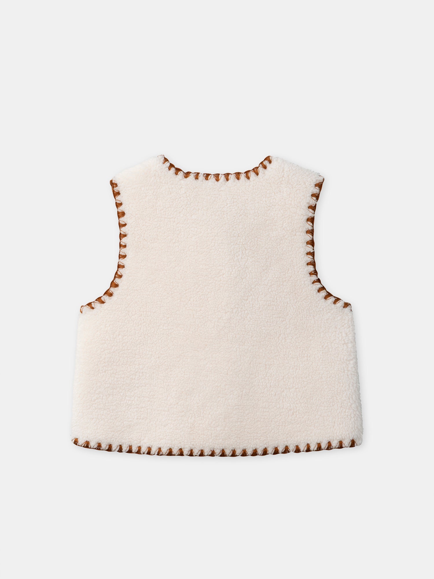 Cardigan écru sans manches Bébé Fille