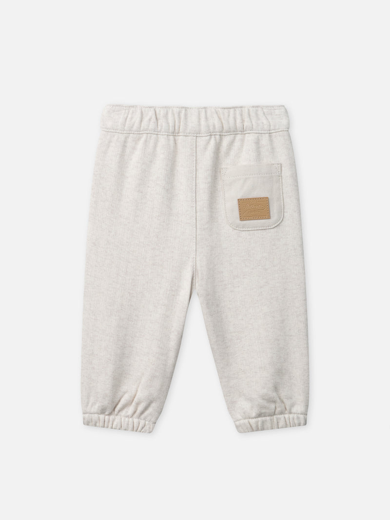 Pantalon écru visage animal Bébé Garçon