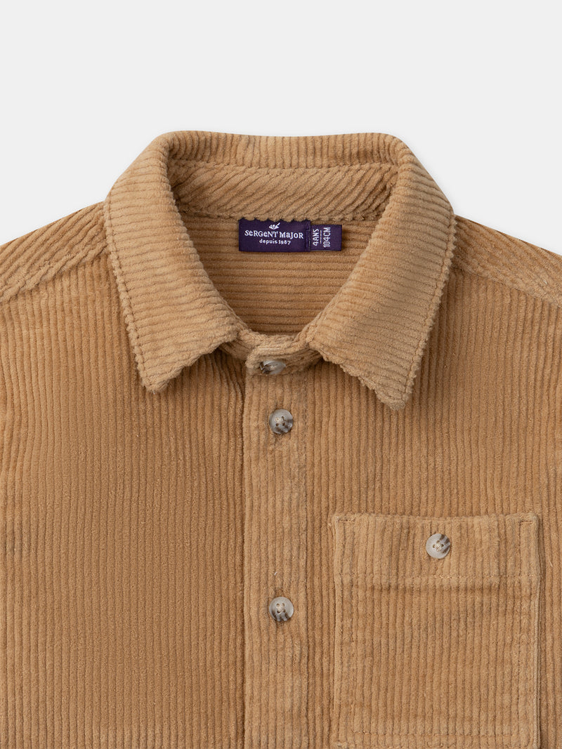 Chemise marron en velours Garçon