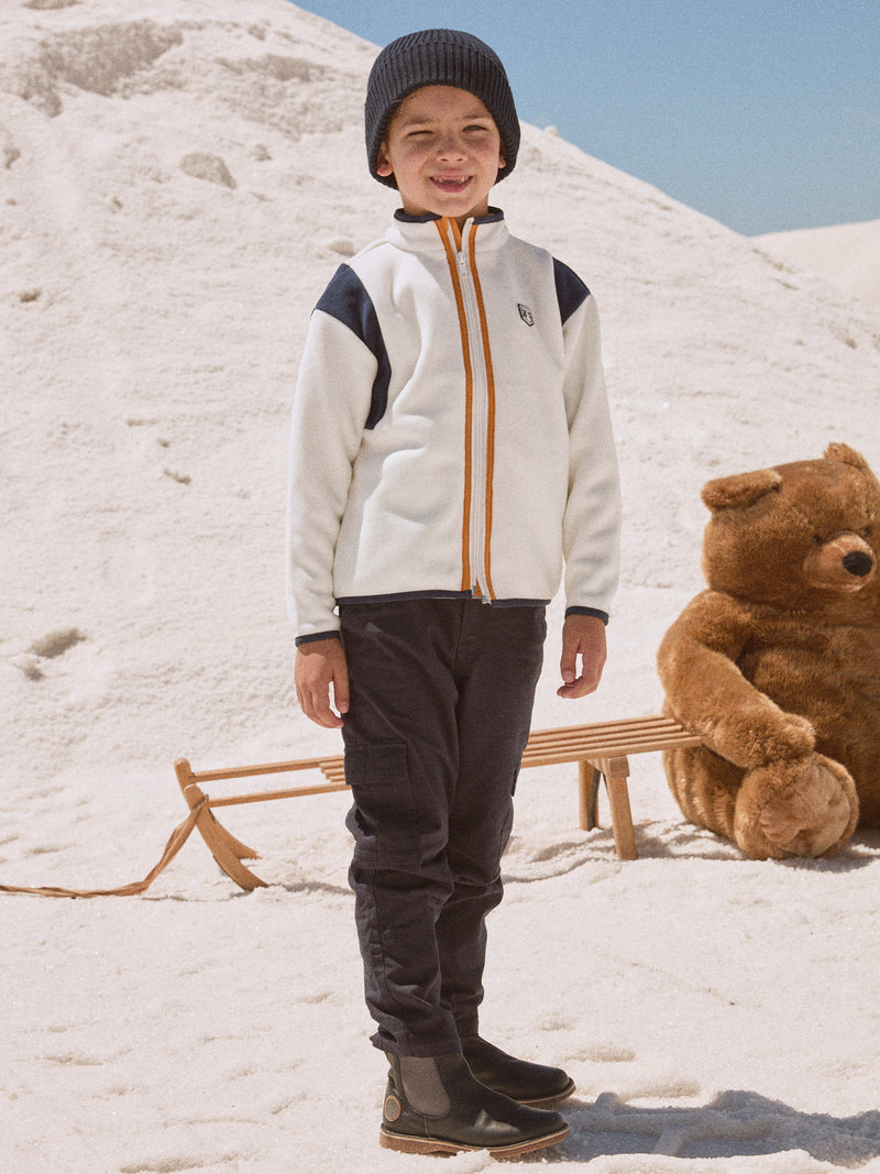 Gilet zippé blanc Garçon