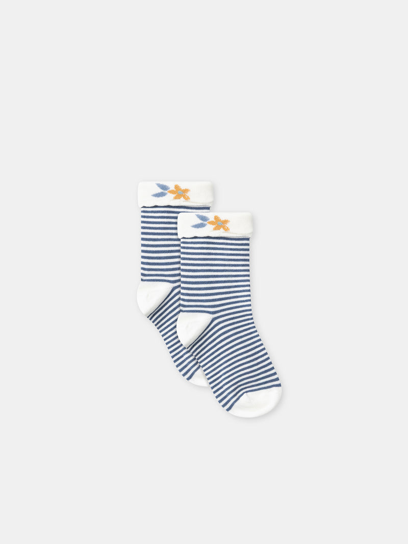 Chaussettes à rayures bleues Fille