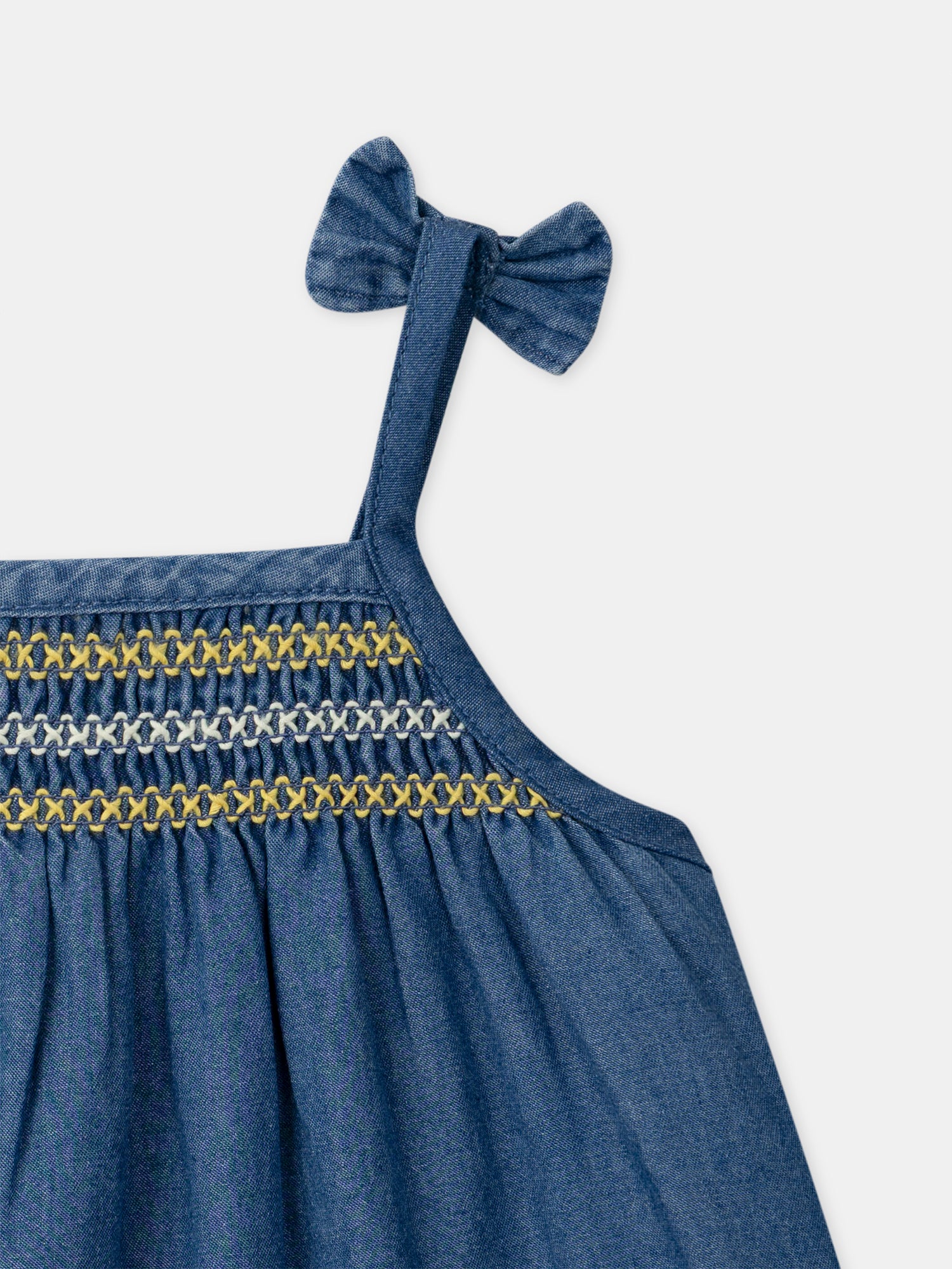 Robe denim à broderies citrons Bébé Fille