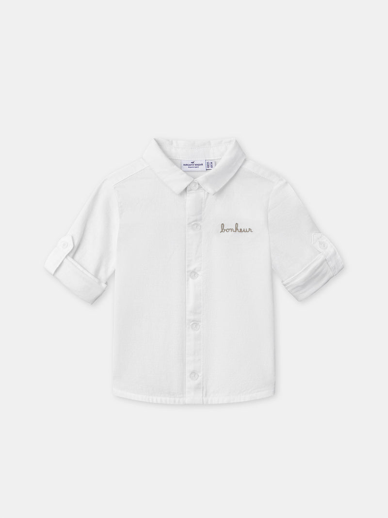 Chemise écrue à manches retroussables Bébé Garçon