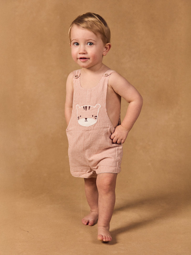 Salopette courte à rayures Bébé Garçon