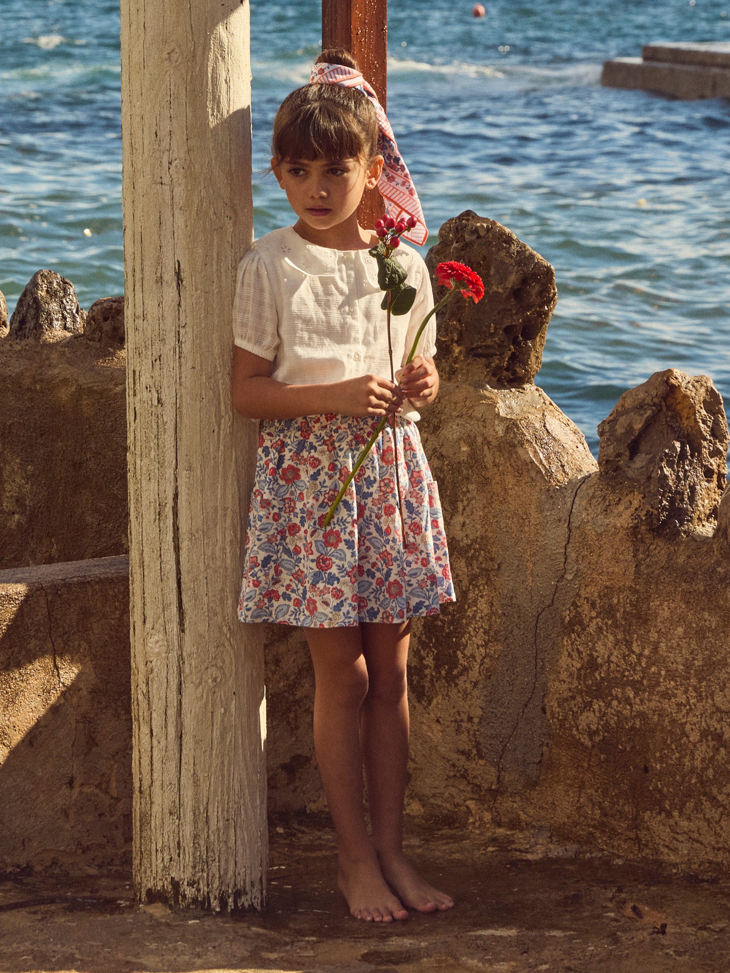 Foulard imprimé fleuri Fille