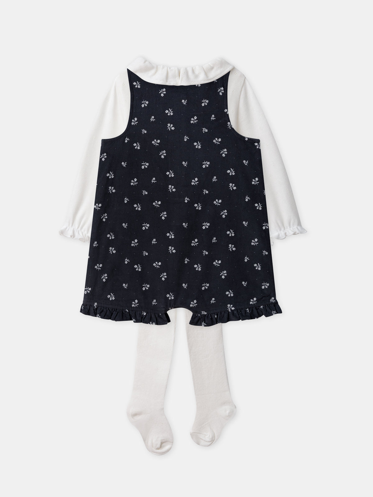 Ensemble salopette + body + collants Naissance Fille