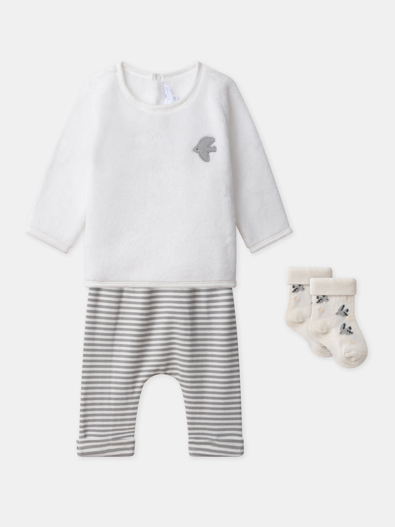 Ensemble sweat + pantalon + chaussettes Naissance Mixte