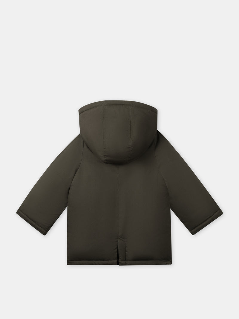 Parka kaki à capuche amovible Bébé Garçon