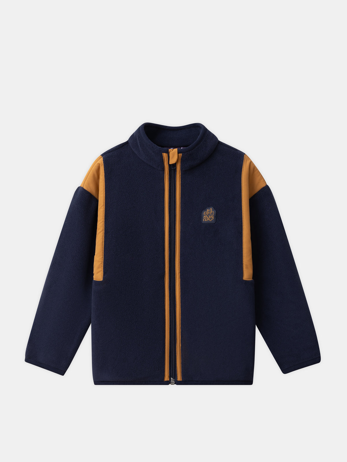 Gilet polaire zippé bleu marine à col Garçon