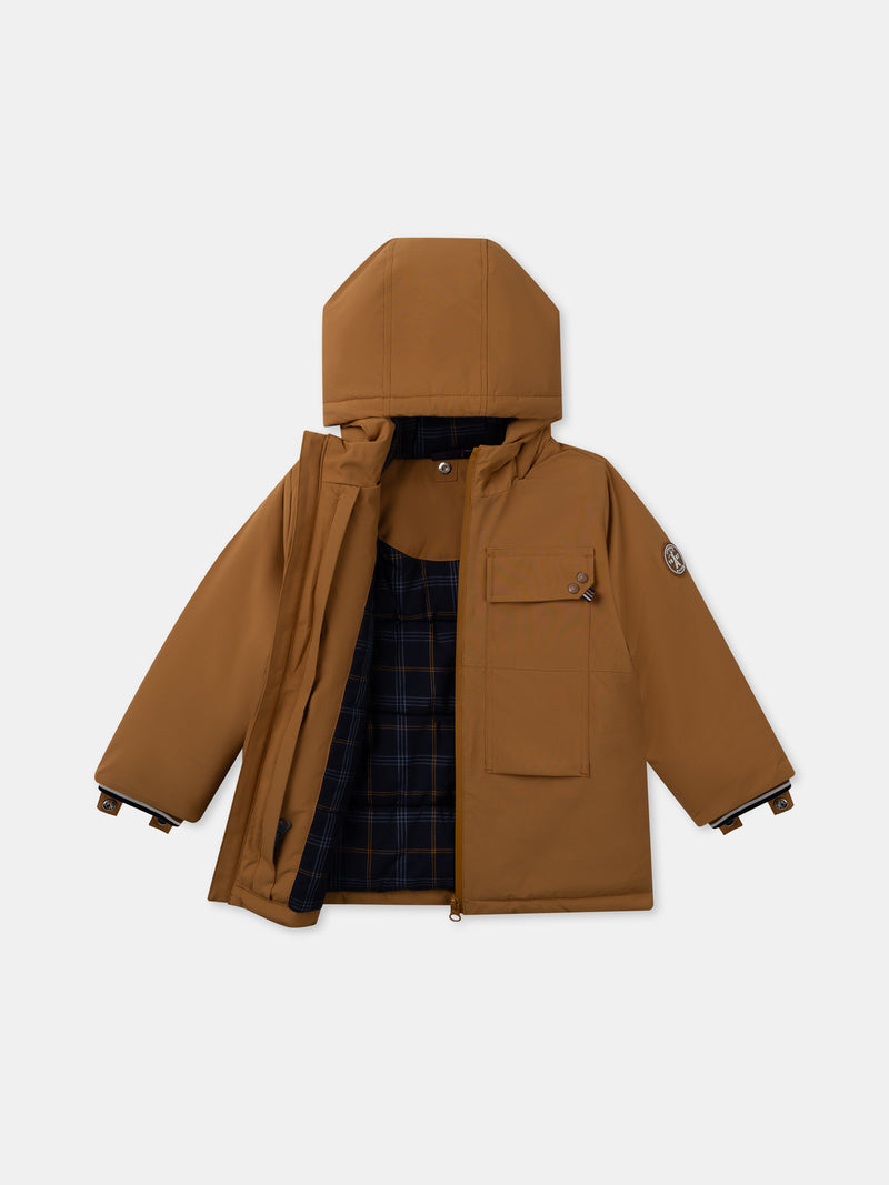 Parka 3 en 1 marron Garçon