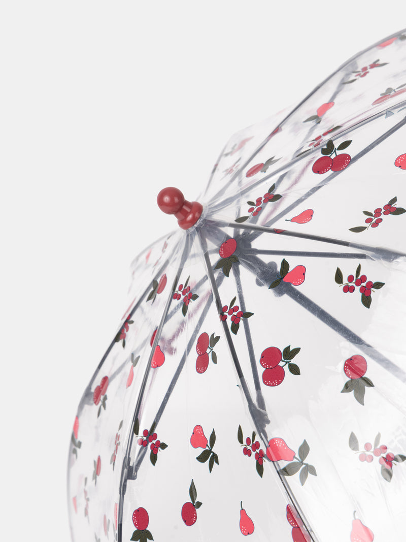 Parapluie transparent imprimé baies et poires Fille