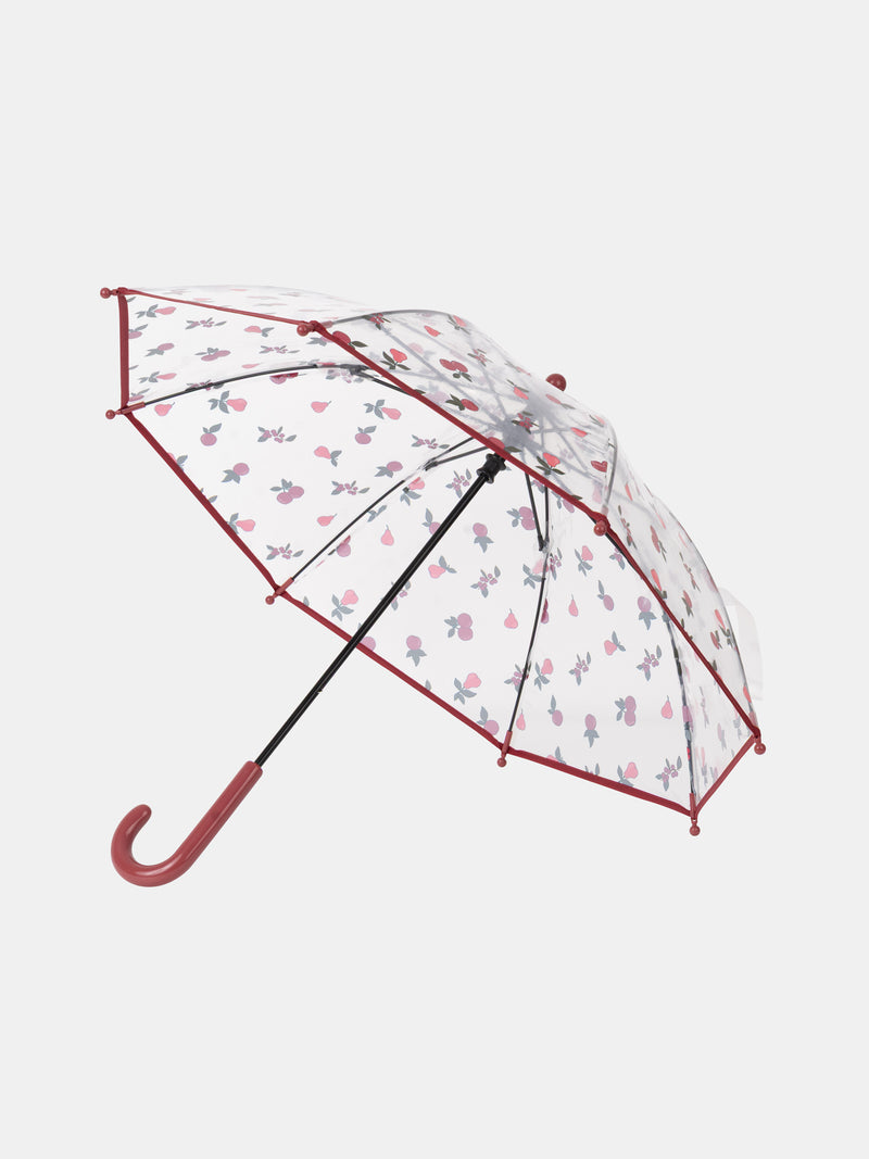Parapluie transparent imprimé baies et poires Fille