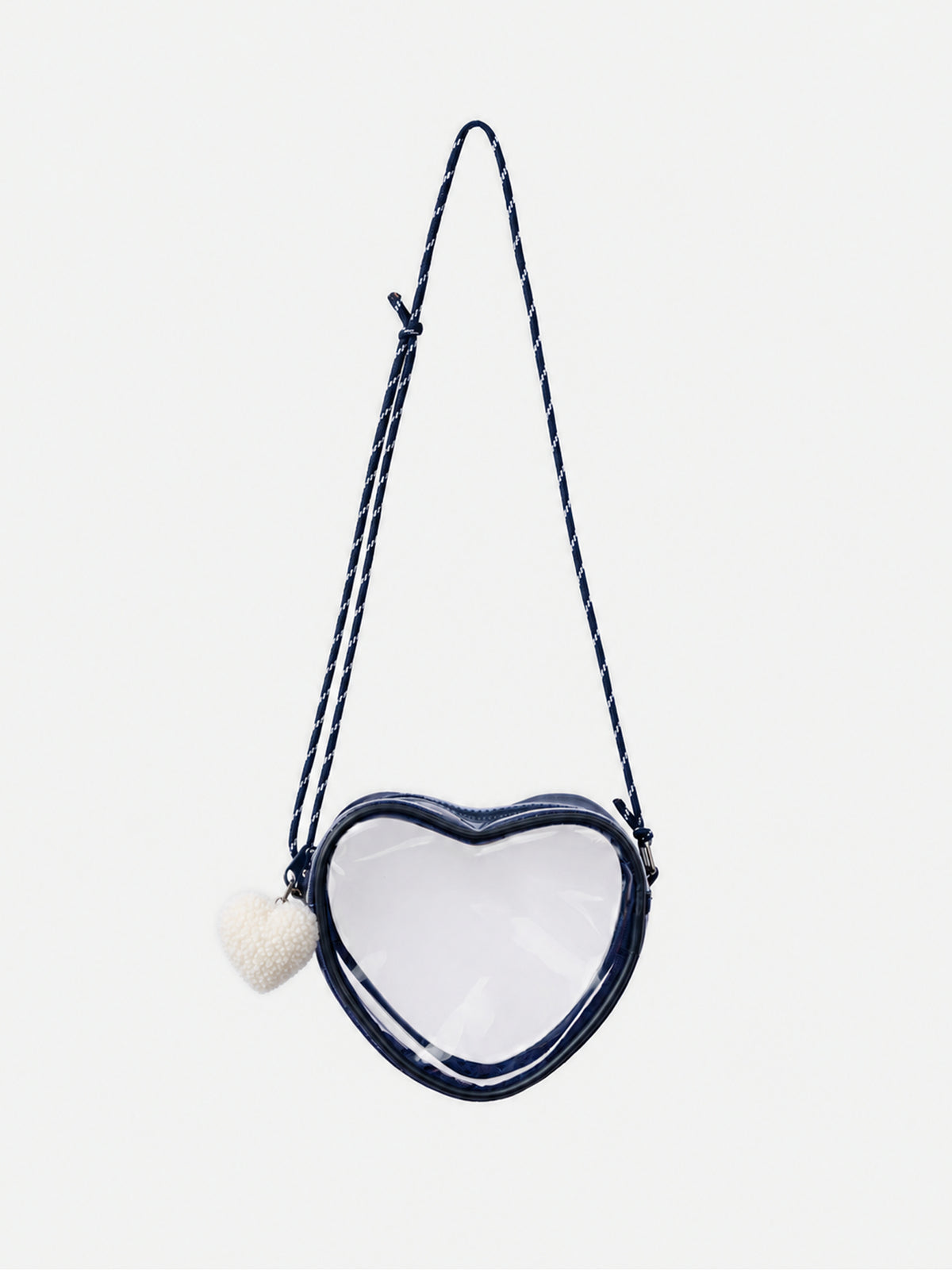 Sac cœur à bandoulière transparent et charms coeur Fille