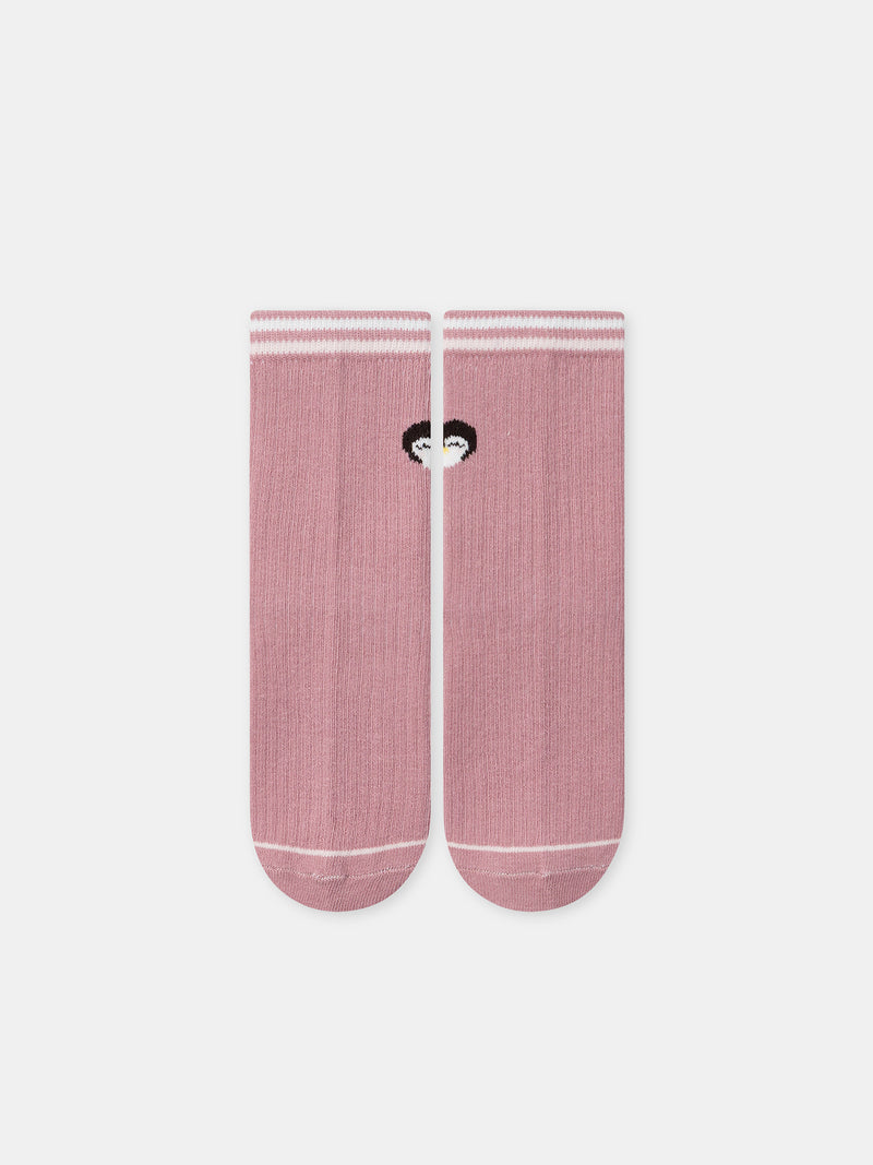 Lot de 5 chaussettes roses pingouins Fille