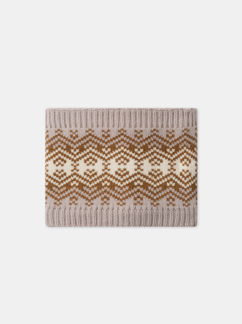 Snood marron, écru et beige Garçon
