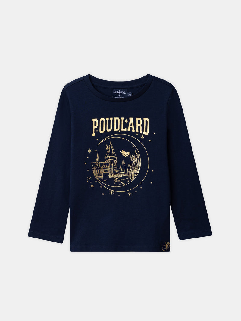 Pyjama Harry Potter bleu marine imprimé "Poudlard" Fille