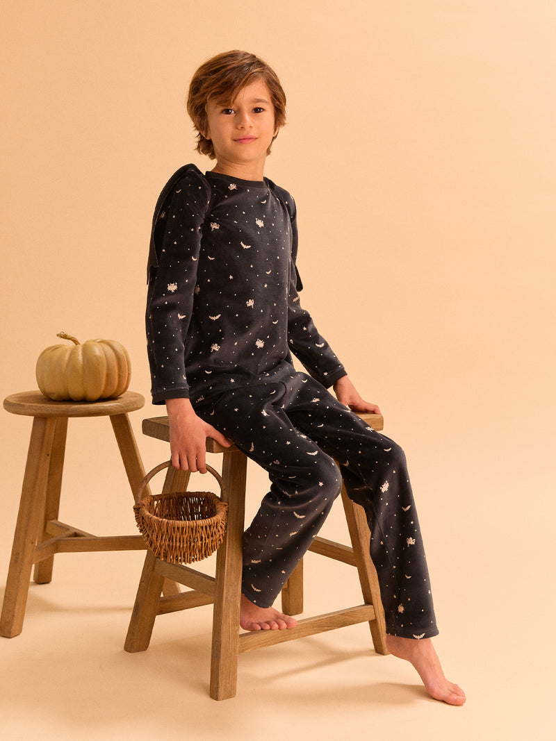 Pyjama d'Halloween noir + ailes de chauve-souris Garçon