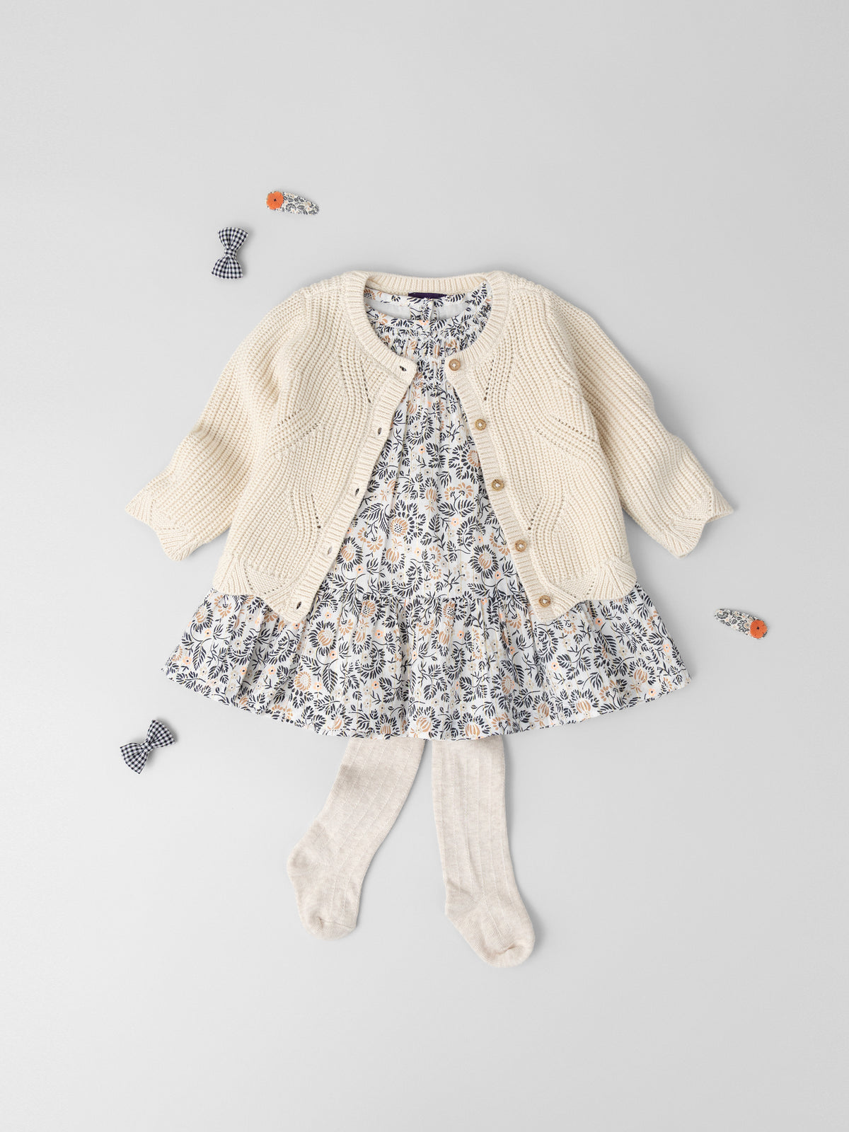 Tenue Bébé Fille : Fleurs & Coton - 1