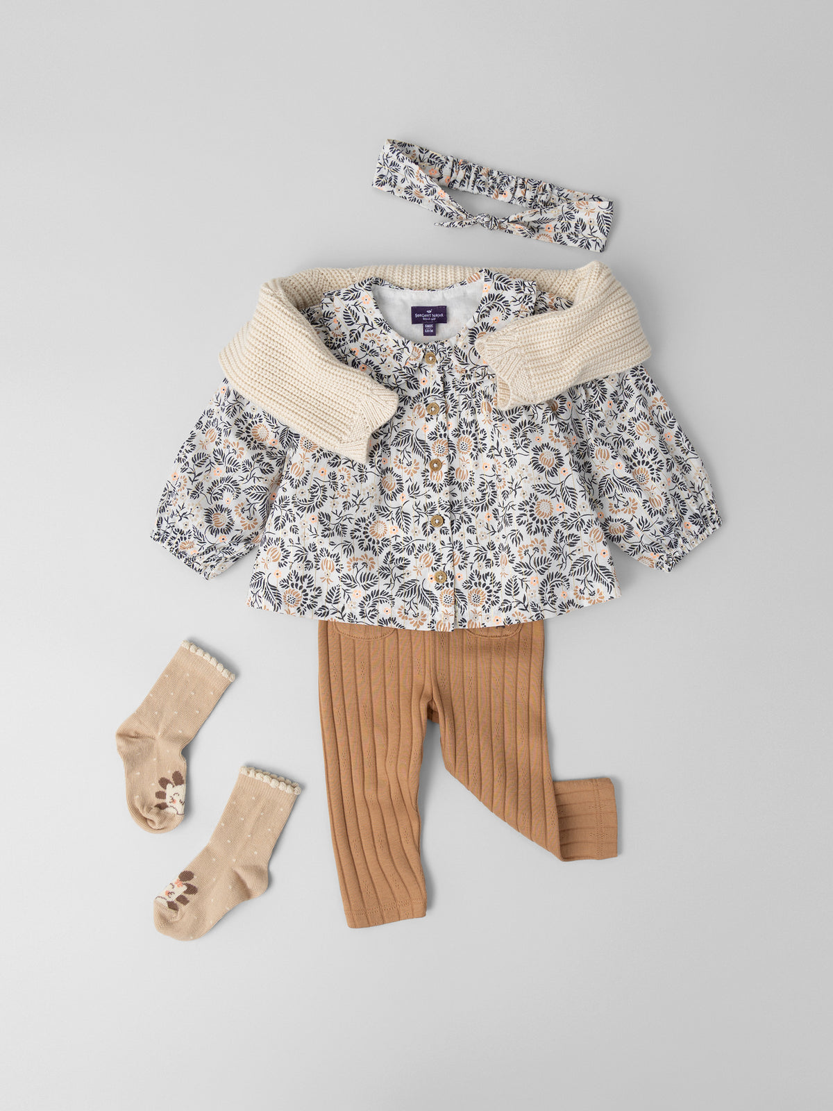 Tenue Bébé Fille : Fleurs & Cannelle - 1