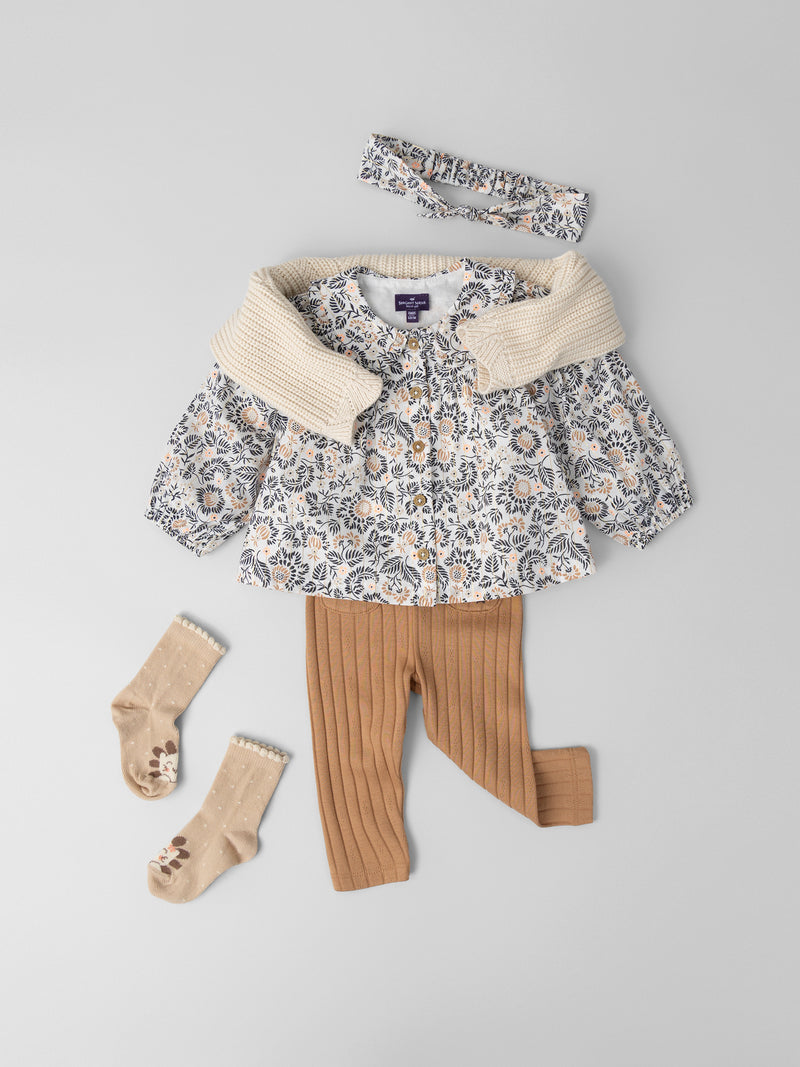 Tenue Bébé Fille : Fleurs & Cannelle - 1