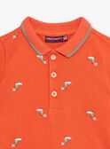 Polo rouge orangé bébé garçon CAWEDOU / 22E1BGP1POLF527