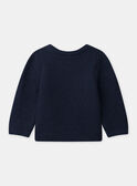 Pull en tricot bleu foncé avec patch oie Bébé Garçon NAKYLE / 25H1BGQ1PUL070