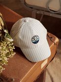 Casquette à rayures beige et bleu FRECASAGE / 23E4PGI2CHA000