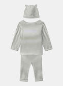 Ensemble de naissance en côtes plates haut + pantalon + bonnet MOUSLIM / 25E0NG12ENS000