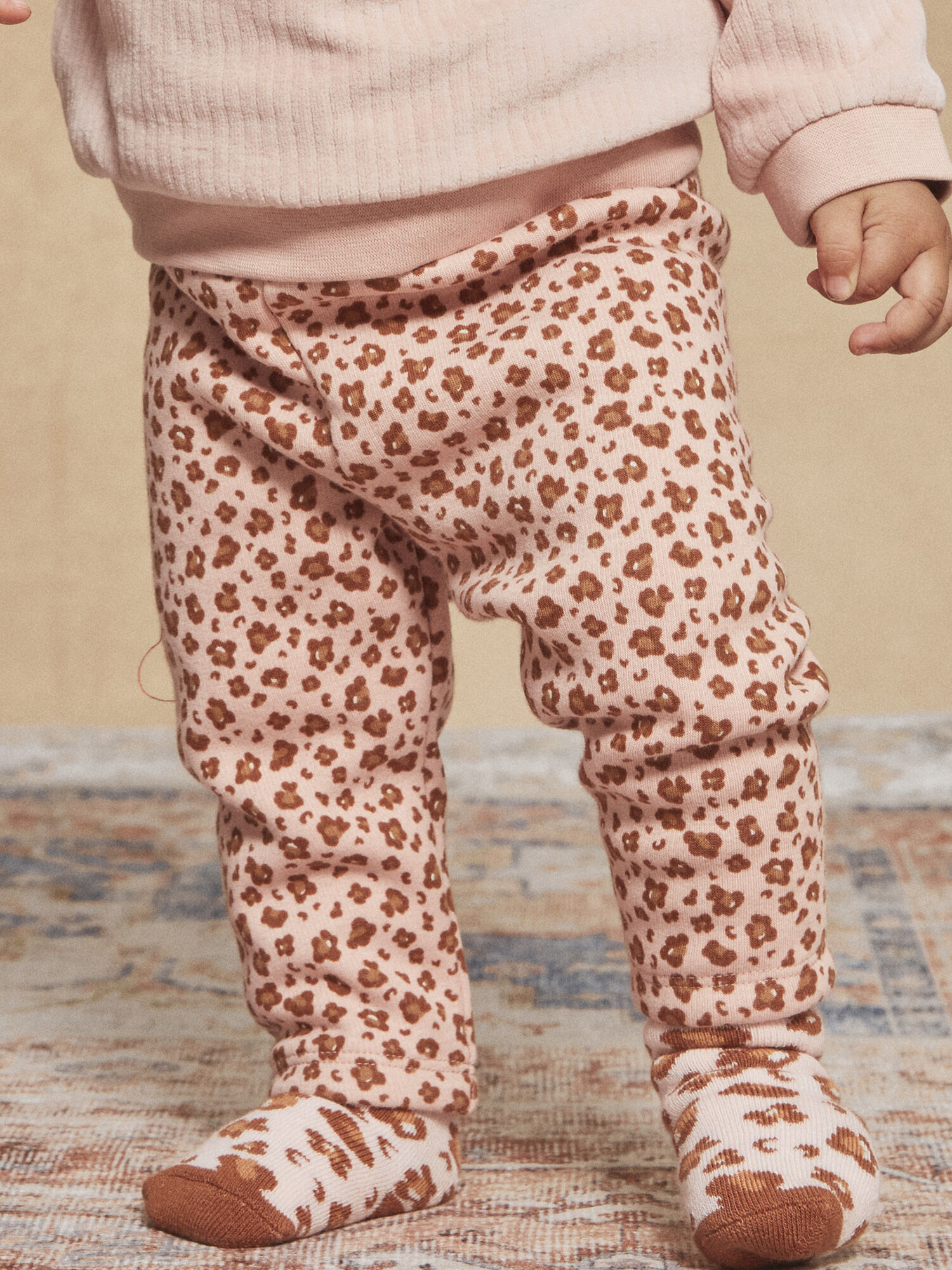 Legging marron a imprime leopard Fille Sergent Major