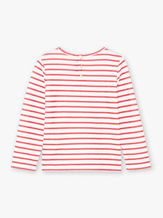 T-shirt manches longues marinière rouge enfant fille BROMARETTE2 / 21H2PFB6TML001