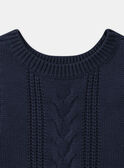 Pull sans manches bleu foncé à noeud Fille NUCLETTE / 25H2PFQ1PSM070