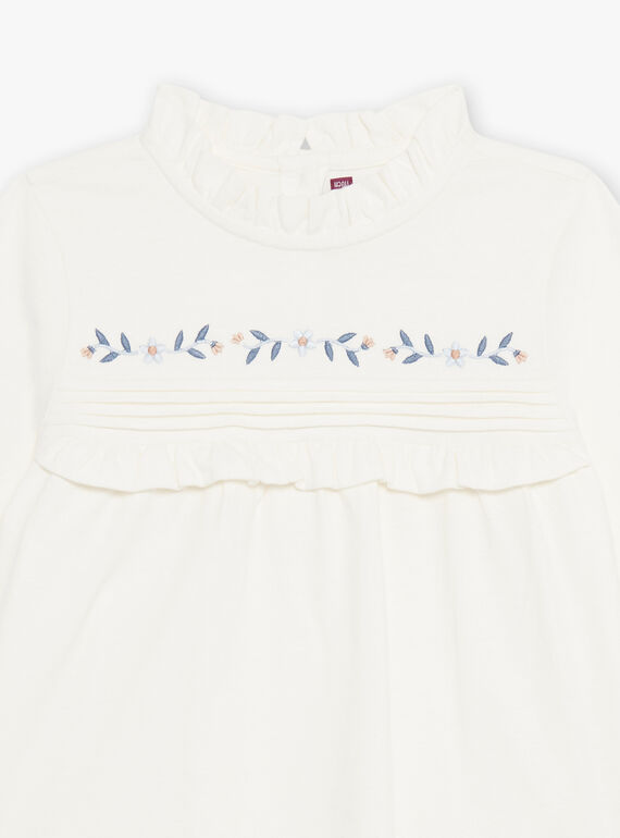T-shirt écru à volants DIACHETTE / 22H2PFY3TML001