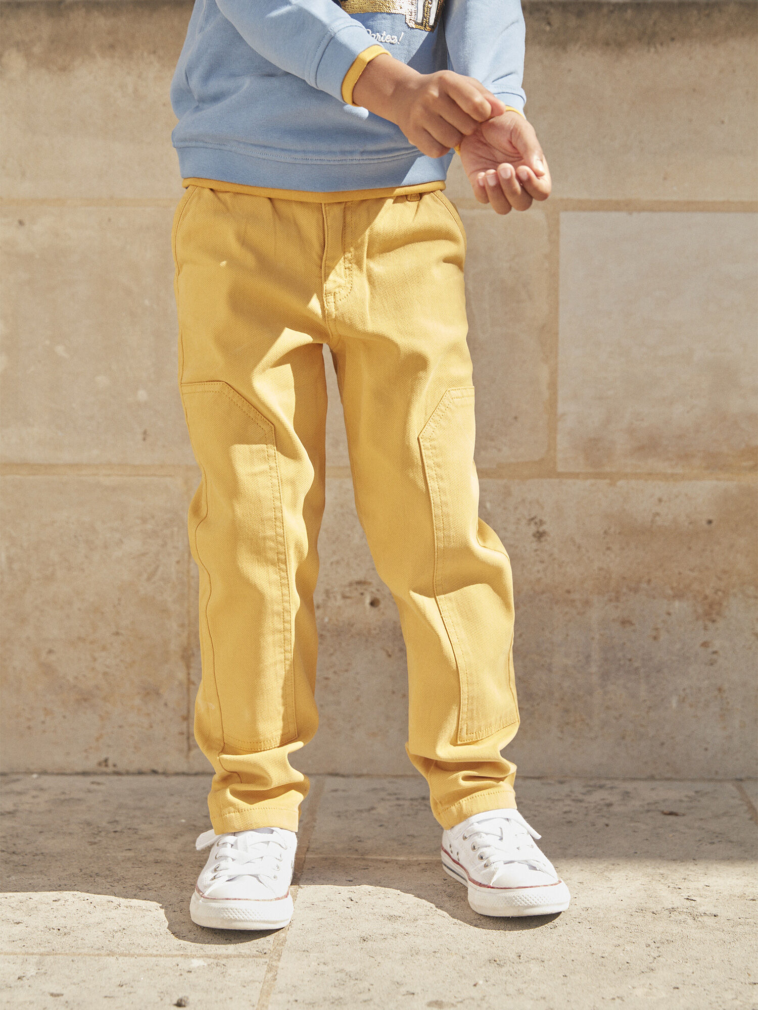 Pantalon droit jaune Garcon Sergent Major