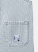 Salopette Courte Rayée en Twill Denim clair KAVAL / 24E1BGR1SACP272