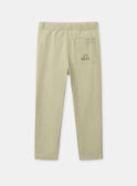 Pantalon vert amande jambes ajustables Garçon NAPAULAGE / 25H3PGJ1PANG601