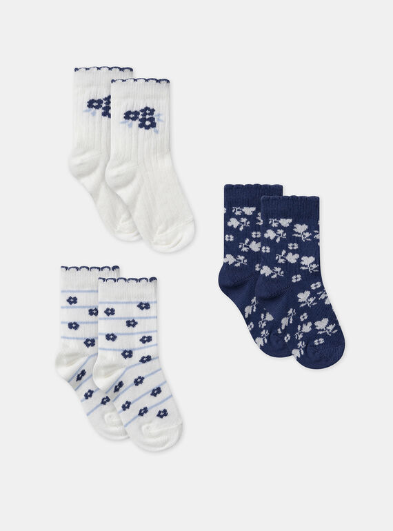 Lot de 3 chaussettes jacquard fleur MADEBORAH / 25E4BF81LC3114
