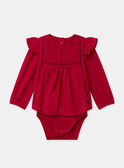 Body blouse rouge foncé avec volants Bébé Fille NACINDY / 25H1BFK1BODF510