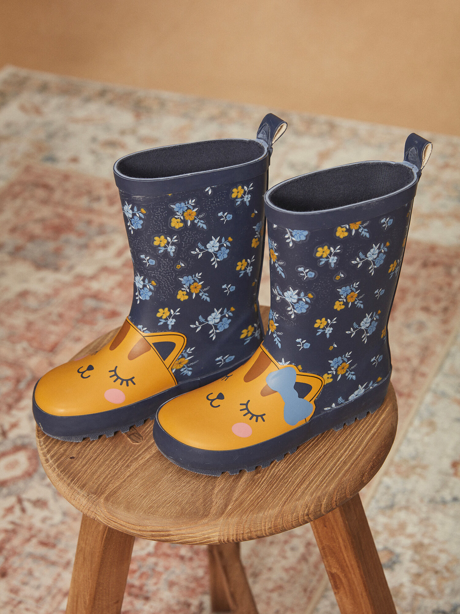 Bottes de pluie bleues marine en caoutchouc Fille Sergent Major
