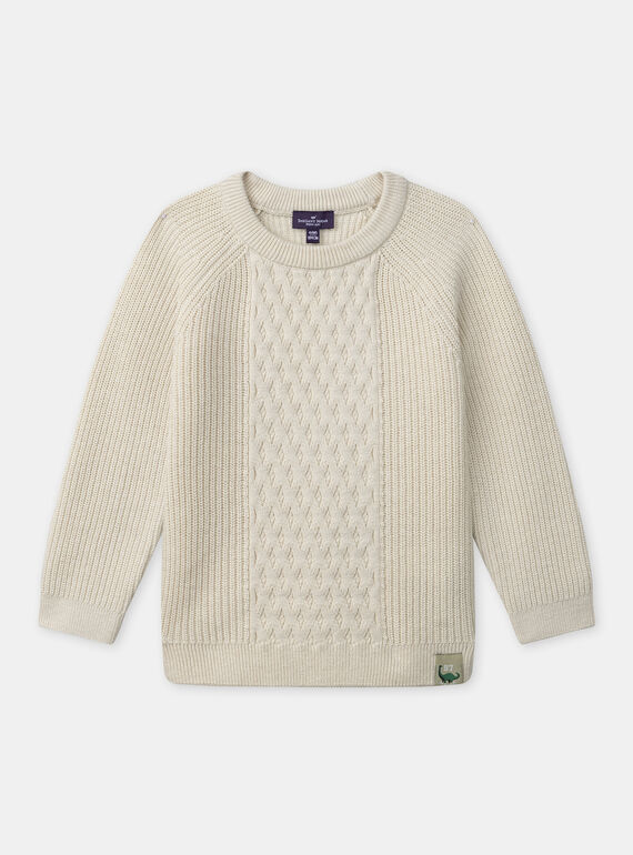 Pull écru torsadé Garçon NIWAVAGE / 25H3PGL1PUL007