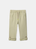 Pantalon vert amande jambes ajustables Garçon NAPAULAGE / 25H3PGJ1PANG601