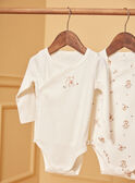 2 bodies de naissance écrus en coton LOPE / 24H0NM11BOD001
