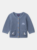 Cardigan en tricot bleu à broderies oies Bébé Garçon NAKINAN / 25H1BGQ1CAR205