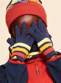 Gants bleu marine en tricot avec rayures FRAGANAGE / 23E4PG51GAN713