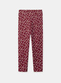 Legging rouge imprimé fleuri Fille NELEGETTE / 25H2PFK1LG503