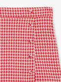 Jupe-short rose barbapapa et rouge à imprimé pied-de-poule GONZETTE / 23H2PFD1JPSD315