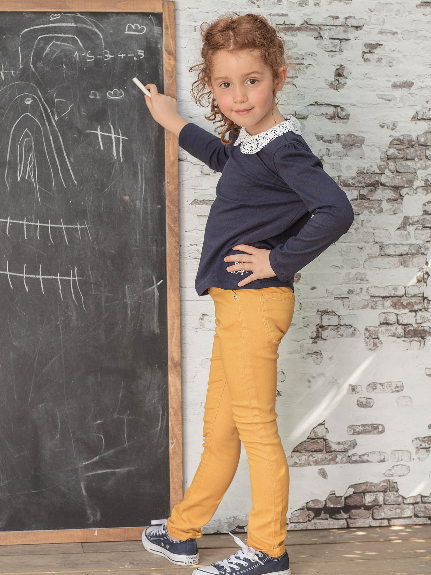 Pantalon jaune enfant fille Fille Sergent Major