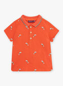 Polo rouge orangé bébé garçon CAWEDOU / 22E1BGP1POLF527