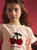 t-shirt cerise à sequins MOKETTE / 25E2PFJ3TMCD317