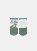 Chaussettes Jacquard Animation See You Next Wave blanche et turquoise KLIVAGAGE / 24E4PGR1SOQG600