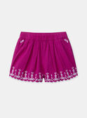 Short évasé rose fuschia à broderies fleuries Fille NASHORETTE / 25H2PFJ1JPS002